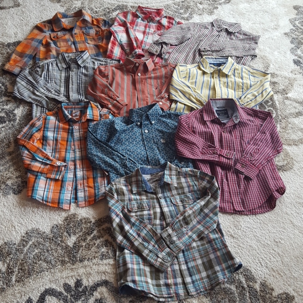 10 long sleeve button down shirts.